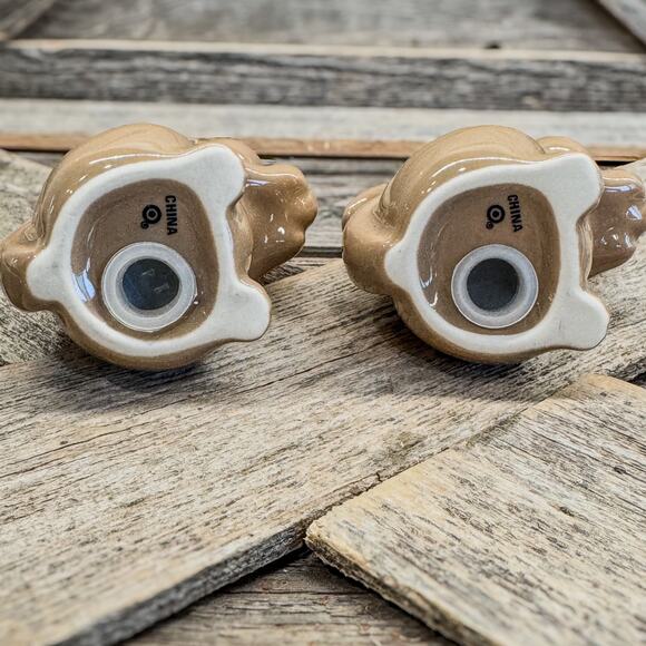 Big Cheeked Brown Squirrel w/ Acorn, Ceramic Salt/Pepper Shaker Set, Fall Decor - Picture 7 of 7